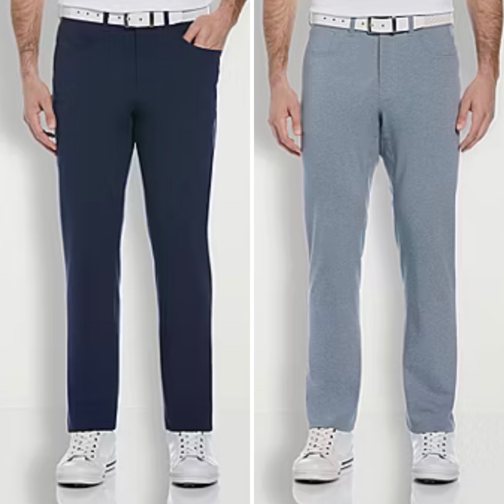 PGA TOUR Mens Regular Fit Golf Pant Size 36x32  2 pairs - Blue & Gray